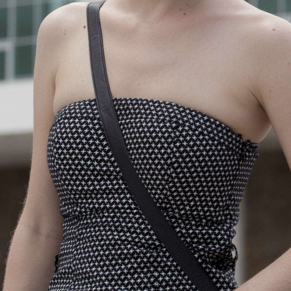 Zara Black Padded Strapless Top Mini Skull
